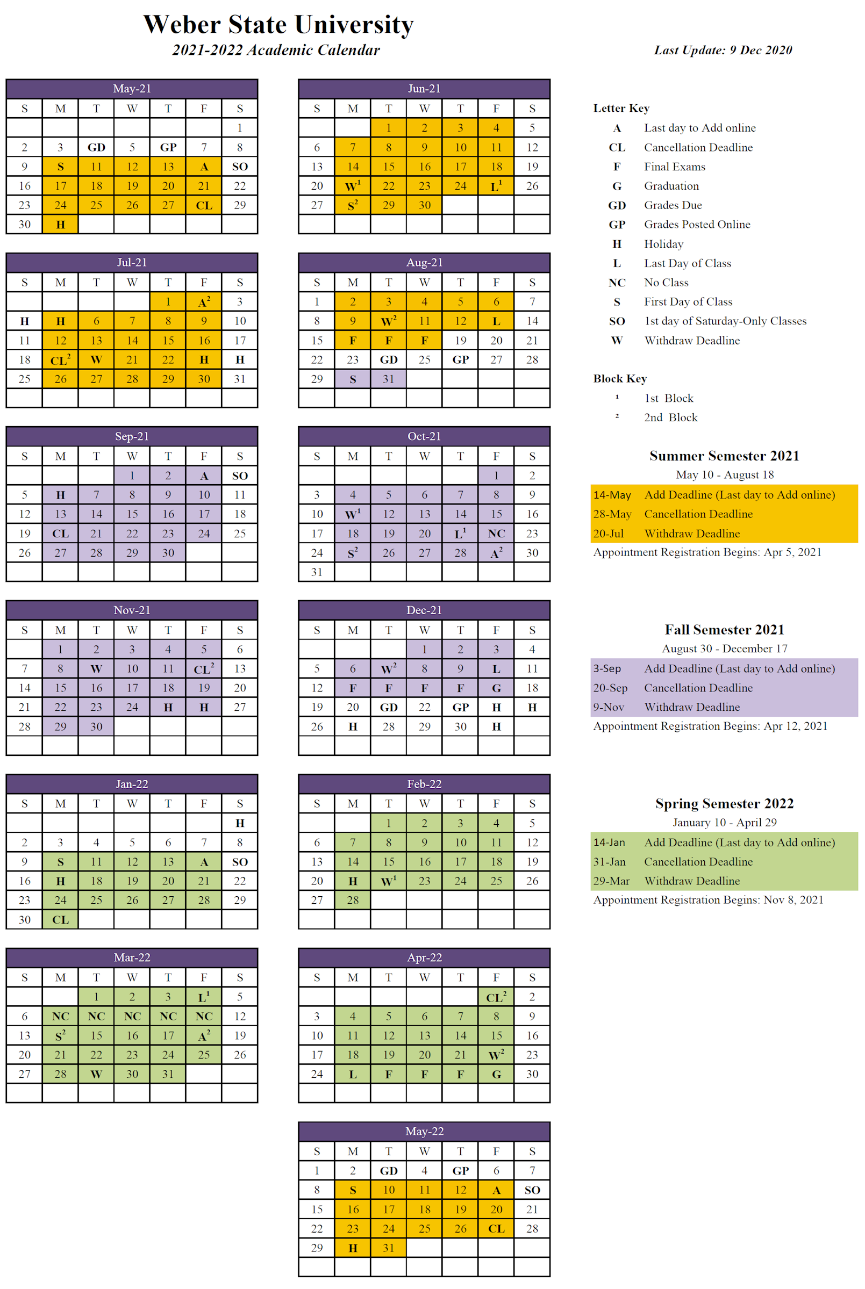 Wsu Academic Calendar 2021 2022 Calendar 2021